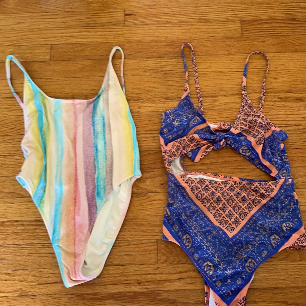 Rainbow suit - S -billabong worn once; UO suit - S